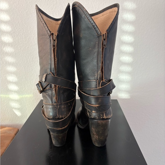 Freebird by Steven Black Heeled Boots with Decorative Buckles - Picture 3 of 5